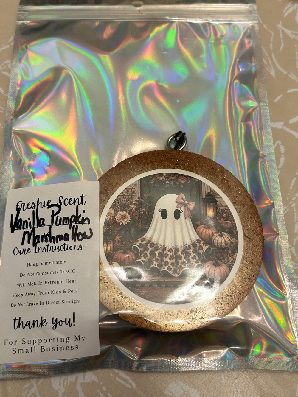 Halloween Ghost Scented Freshie - Vanilla Pumpkin Marshmallow (Multi)